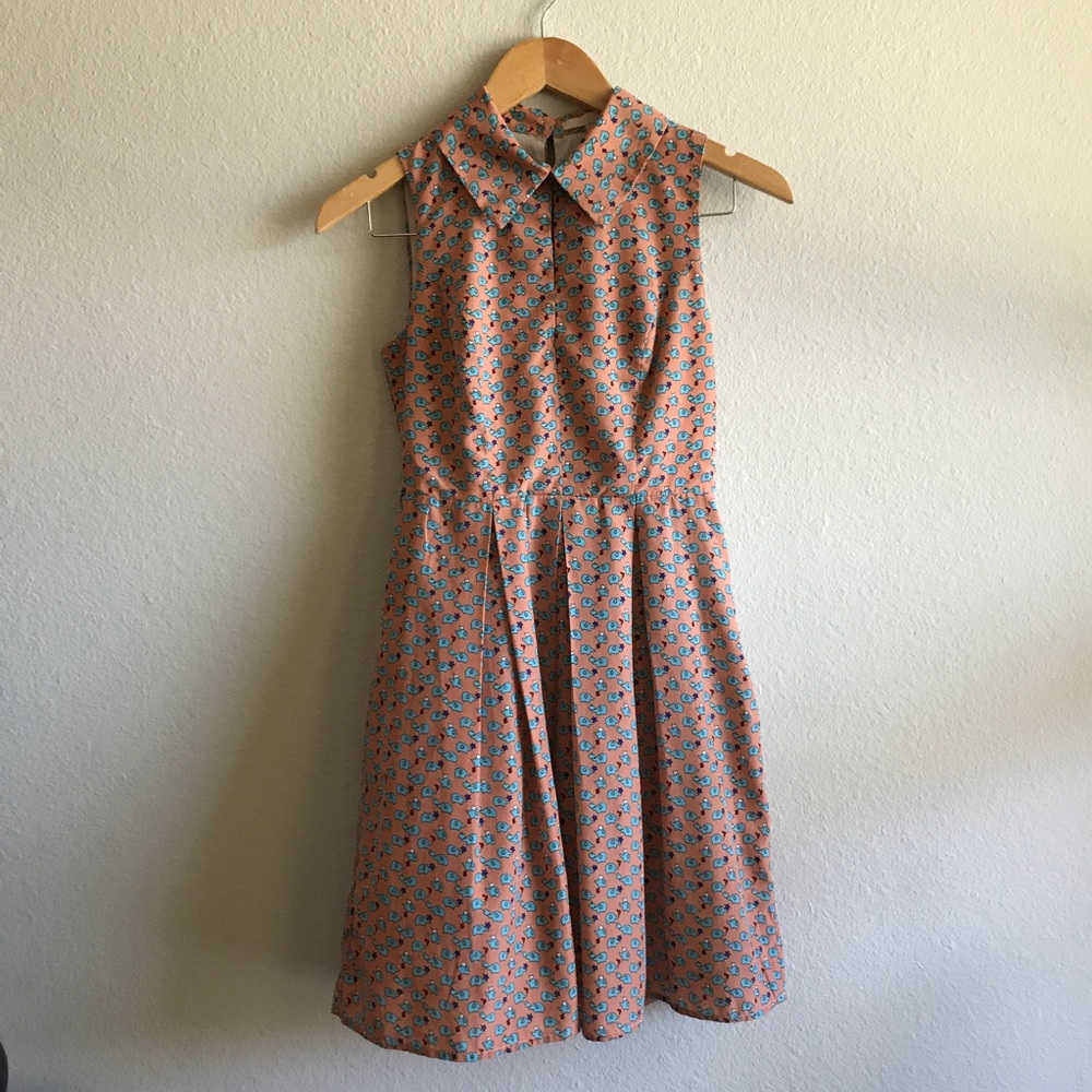 Monteau Pink And Blue Elephant Dress